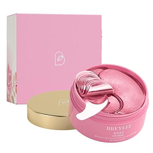 BREYLEE Pink Rose Eye Maskâ 30 Pairs - Under Eye Mask Amino Acid & Collagen, Under Eye Mask for Face Care, Eye Masks for Dark Circles and Puffiness, Under Eye Masks for Beauty & Personal Care