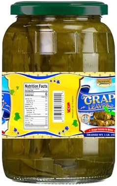 Sanniti Grape Leaves in Brine | Net Weight 32 oz | Drained Weight 1 lbs