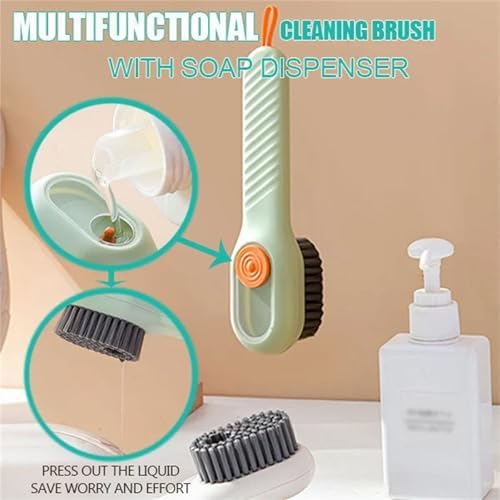 2 in 1 Multifunction Cleaning Brush, 2 in 1 Multifunction Cleaning Brush with Soap Dispenser, 2024 New Beyond Draw 2 in 1 Multifunction Cleaning Brush (White+Green)