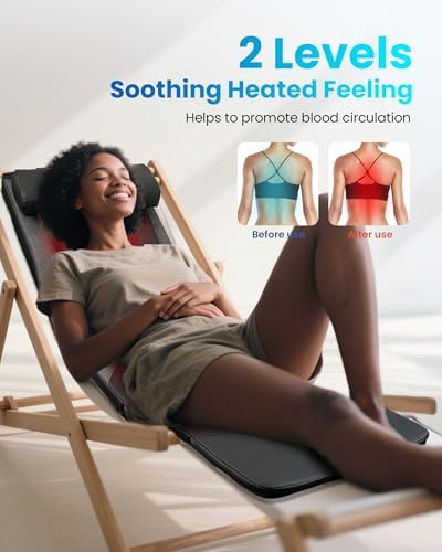 COMFIER FSA Full Body Massage Mat with Heat,HSA Eligible Shiatsu Back Massager for Pain Relief Deep Tissue Kneading&Vibration,Heating Chair Massage Pad for Recliner Sofa Bed,Father‘s Day Gift for Dad