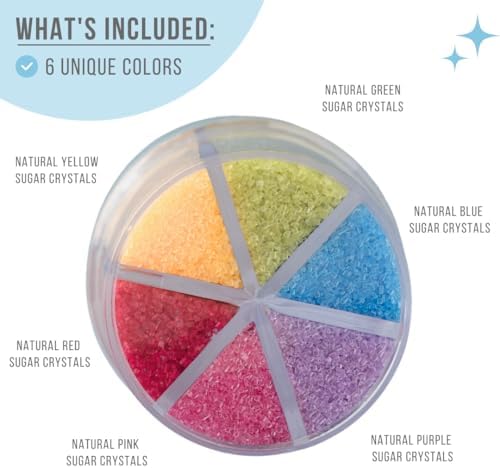 Sweets Indeed Sprinkles 6 Cell Edible Sprinkle Mix Jimmies Perfect for Cake Decorations Baking Ice Cream Cookies Cupcake Topper (Rainbow Sugar)