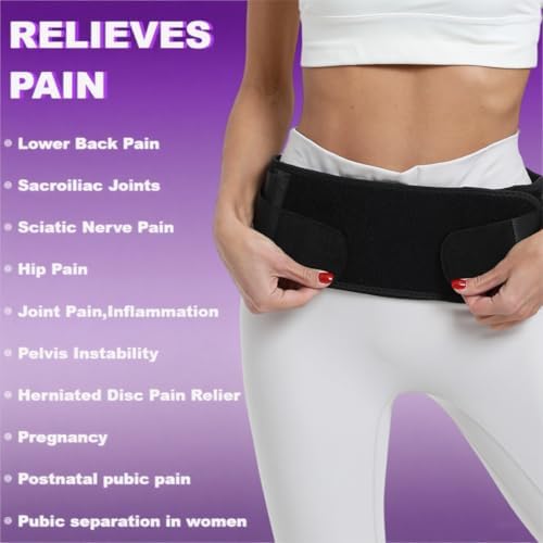 Si Belt for Women, Si Joint & Sacroiliac Belt for Men, Pelvic Support Belt- Lower Back Support Brace Hip Braces - Sciatica Pelvis Lumbar Hip Pain Relief(Large)