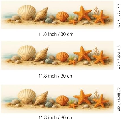 3 pcs Seashell Ocean Cake Strips Edible birthday cake strips, cake side borders, Icing Sheets 2.7X11.8