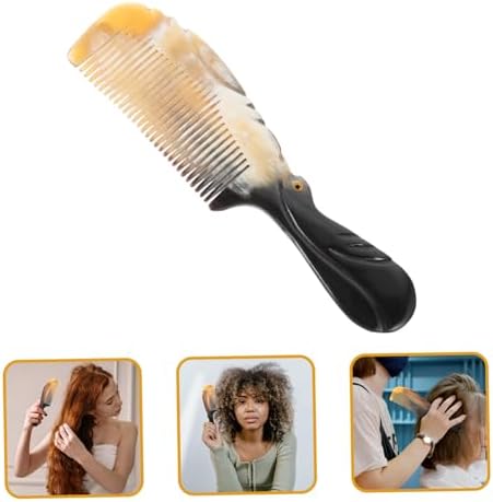 Natural Horn Hair Comb for Hair Treatment Scalp Massage Dry Scalp Relief Massage Tool Random Color