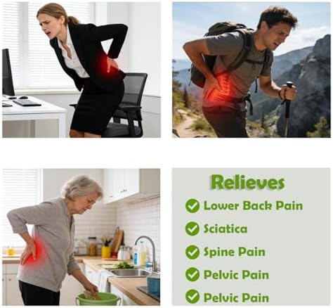 Lightweight Lower Back Brace for Women Men - Lumbar Support Belt Narrow Thin Discreet w/ Adjutable Dual Compression Alleviates Lower Back, Sciatic, Leg, Pelvic, Hip Pain/Good for Work Excercise