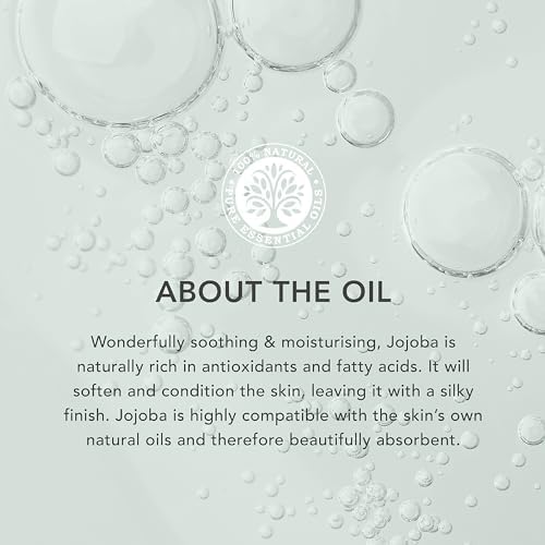 Tisserand Organic Pure Essential Oil - Moisturising and Softening - Facial and Body Massage - Rich in Antioxidants - Jojoba - 3.38 oz