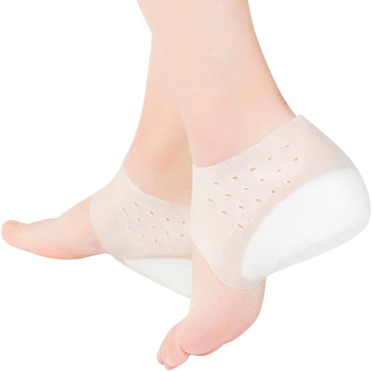 Exceart Height Increase Insoles, 2.2 Inch (5.5cm) Invisible Silicone Heel Lifts, Soft Medical Grade Heel Cups for Men and Women, Shock Absorbing Shoe Inserts for Plantar Fasciitis Relief