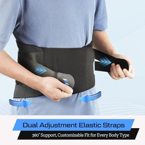 NEENCA Lower Back Brace for Lower Back Pain Relief, Medical Grade Lumbar Support Belt for Women Men, Herniated Disc,Lumbar Strain,Sciatica, Scoliosis (Black, Medium)