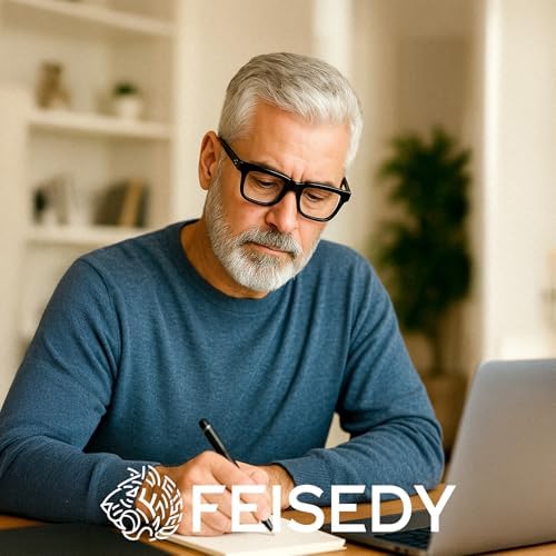 FEISEDY 5 Pack Retro Square Reading Glasses for Woman Men Classic Reader B0298