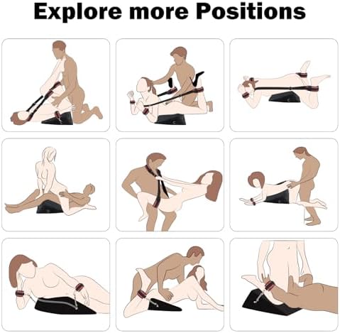 BDSM Sex Toys Set – 24" Sex Pillow with Adjustable Straps, Bondage Position Cushion for Deep Penetration, Multifunctional Foam Support Sex Furniture for Couples, Adult Toy for Men Women