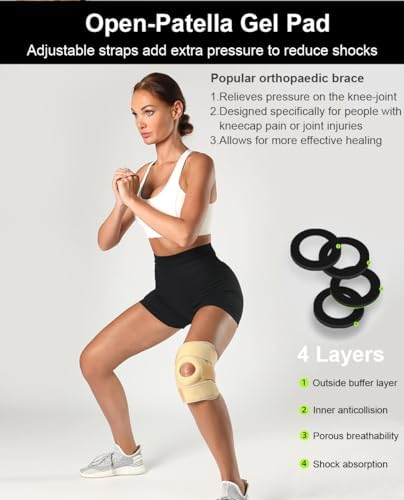 SUJAYU Knee Braces for Knee Pain Women Men, Patellar Tendon Support Strap, Knee Brace for Meniscus Tear Compression Sleeve for Knee Pain (Black)