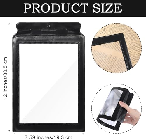 3X Full Page Magnifying Glass for Reading, Lightweight Rectangular Magnifier Provide Full Book Page Viewing Area, Handheld Magnifier Sheet for Reading Small Prints, Low Vision and Seniors