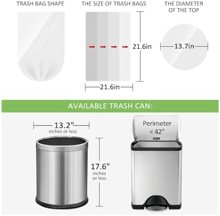 5 Gallon 180 Counts Small Strong Trash Bags Garbage Bags by RayPard, fit 18-20 Liter, 4.5-5,5.3 Gal trash Bin Liners for Home Office Kitchen Bathroom Bedroom, Black