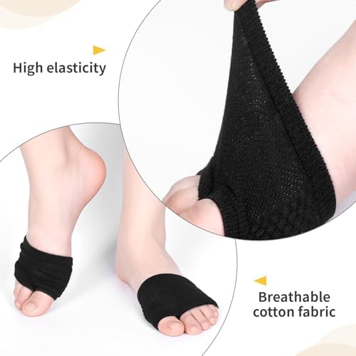 5 Pairs Open Toe Socks, Toeless Socks for Women Cotton Forefoot Topper Compatible with Open Toe Sandals