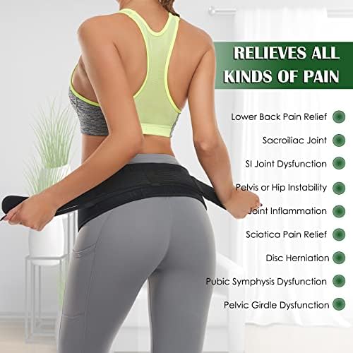 Sacroiliac SI Hip Belt for Women Men SI Joint Hip Belt - Lower Back Support Brace - Pelvic Support - Adjustable Sciatica Pelvis Lumbar Pain Relief Trochanter Brace,REGULAR (Size 30"-45")