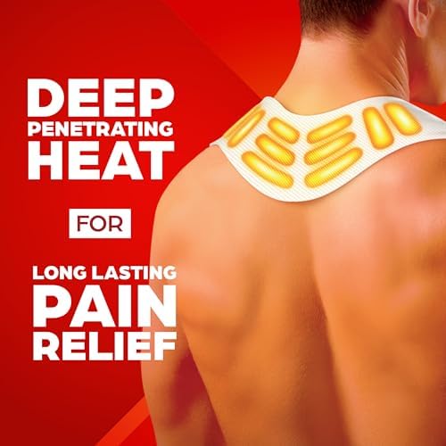 ThermaCare Heat Wraps for Neck & Shoulder Pain Relief - 16-Hour Heat Therapy Heating Pads, Adhesive Heat Patches for Muscle & Joint Pain - Flexible Fit for Comfort & Extended Wear - 11 Count