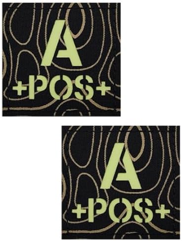 2pc Blood Type Positive POS IR Patch Armband Badge Military Decorative Sewing Applique Embellishment Tactical Patches (z6)