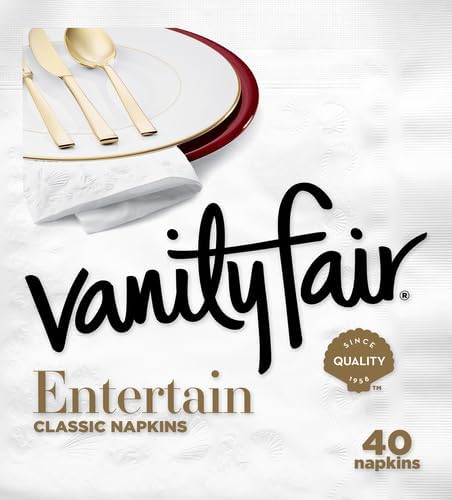 Vanity Fair Entertain Paper Napkins, Disposable Napkins Made For Entertaining And Events, 40 Count (Pack of 4)