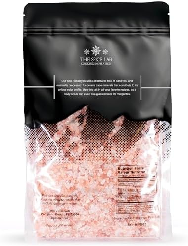 The Spice Lab Pink Himalayan Salt – Coarse Grain for Grinder, 2.2 lb / 1 Kilo – Gourmet Himalayan Salt Pure Crystal – Kosher & Natural Certified (Pack of 2)