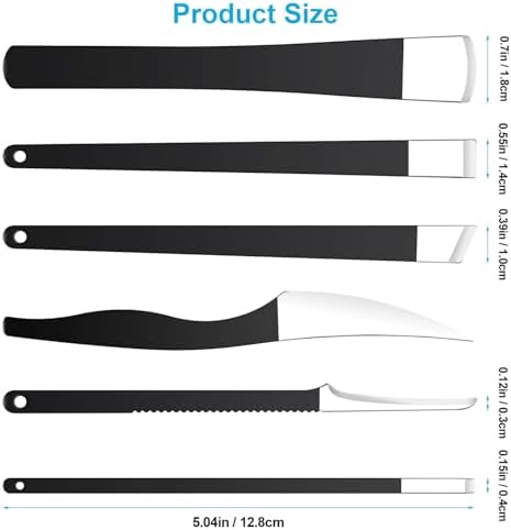 6Pcs Pedicure Knife Set, Professional Foot Knife with A Storage Box, Ingrown Toenail Removal Kit, Foot Care Tools Hard Dry Skin Remover for Hand Feet