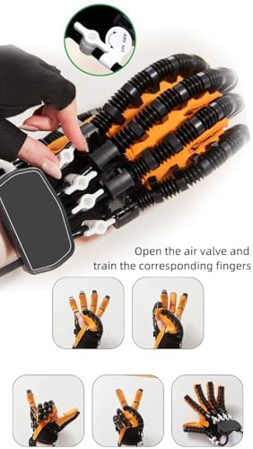 Rehabilitation Robot Glove for Stroke, Robotic Hand Stroke Recovery Equipment, Fingers Strength Training Device for Hemiplegia, Strength Adjustable