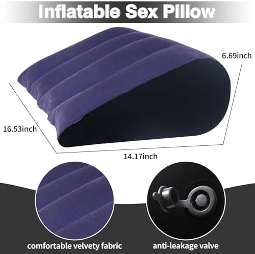Upgrade Sex Wedge Pillow Position Cushion, Sex Furniture for Bedroom Triangle Inflatable Ramp Positioning for Deeper Position Support Pillow Men Women Couples Sweater bb6