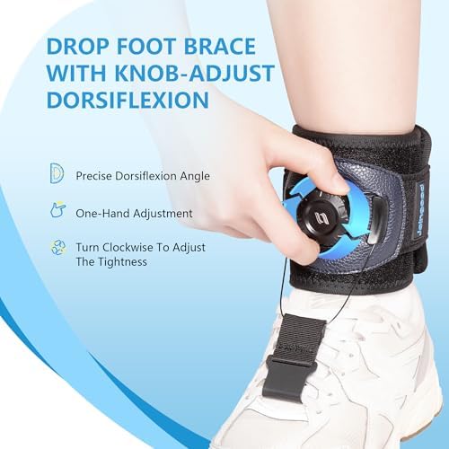 AFO Foot Drop Brace for Walking with Shoes, Drop Foot Brace with Reel-Adjust Dorsiflexion Assist, Adjustable Foot Brace for Drop Foot Support, Fits Left or Right Foot for Women Men (L/XL)