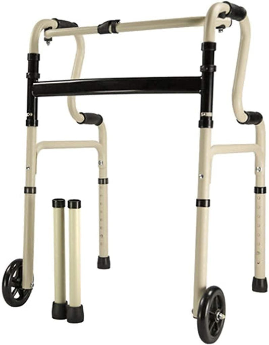 Walkers for The Elderly Walking Frame Folding Portable Aluminum Alloy Belt Wheel Without Wheel Dual-Use/Multi-Function Walking Aid/Elderly Walker