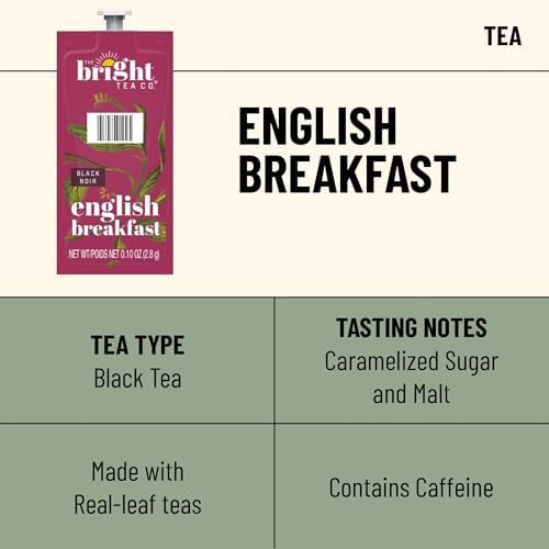 Flavia Bright Tea Co. English Breakfast Tea Freshpacks works only with Flavia Brewers (Case of 100)