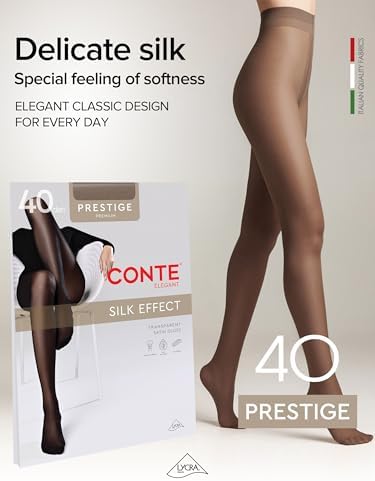 Conte Women's Nude Semi-Opaque Pantyhose Tights - Prestige 40 Den