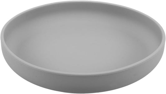 CALLARON Silicone Anti-Spill Dining Plate with Suction Cup Base for Elderly Patients and Disabled Adults Safe Food-Grade Material Deep Gray Color Easy Self-Feeding
