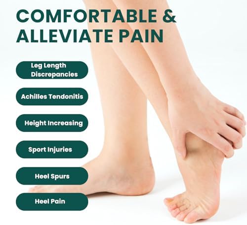 Adjustable Heel Lift Inserts for Shoes - Bukihome Orthopedic Shoe Lift for Uneven Legs 4 Layers Height Increase Insole for Heel Pain,Heel Spur,Achilles Tendonitis,Medium(Women 9-11.5/Men 7-9.5)