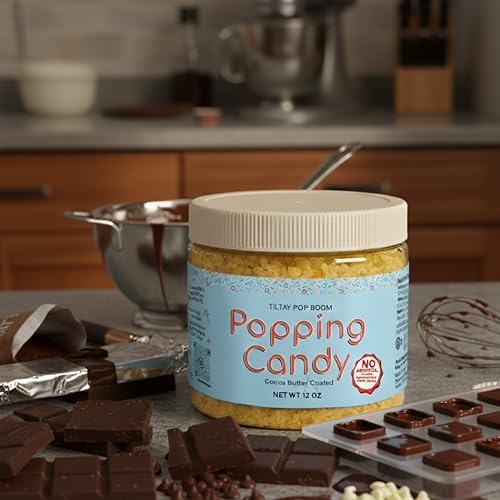 Pop Boom Popping Candy Bulk 12 oz. Jar - Cocoa Butter Coated - OU-D Kosher Certified, Non-GMO, Lactose Free No Artificial Flavor & No Artificial Color [2 Pack]