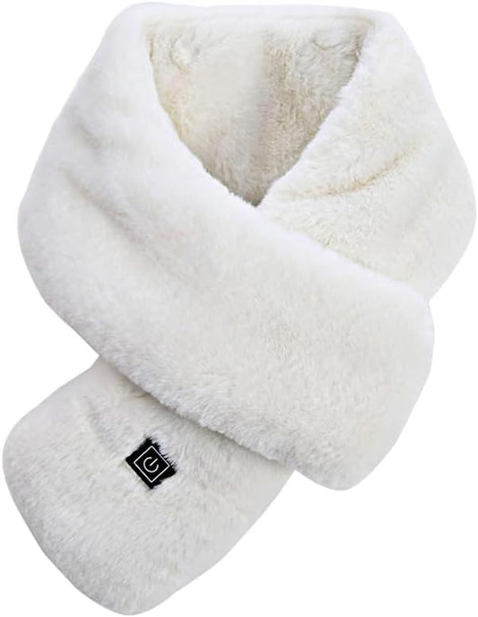 TopHomer Heated Scarf Rechargeable,Electric Heating Pad Blanket Shawl Neck Wrap 3-Level Heated Adjustments Warmer USB Graphene Intelligent Self Warming Winter Portable Scarves, White
