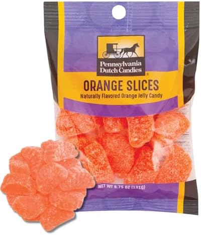 Amuse Mints Penn Dutch Candy - Orange Slices - Retro-Flavors - Classic Chewy Candies - Pennsylvania Dutch Company - Varying Flavors And Sizes - Great Taste And Great As A Gift