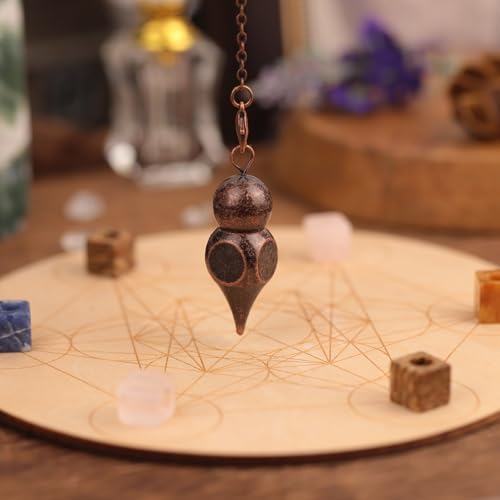 TUMBEELLUWA Copper Metal Pendulums for Dowsing, Gourd Shape Pendant Bronze Pendulum Spiritual Divination Tools for Scrying Witch