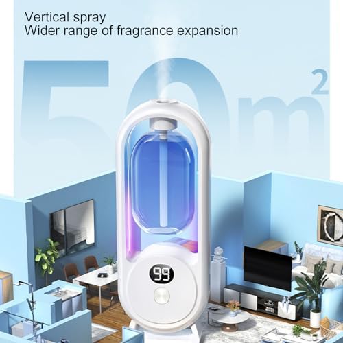 TARSHYRY Wall Mounted Essential Oil Diffuser,Wall Mounted Essential Oil Diffuser 3 Power Level 360° Surround Spray, Battery Life with LCD Display, TARSHYRYksay9vhod8