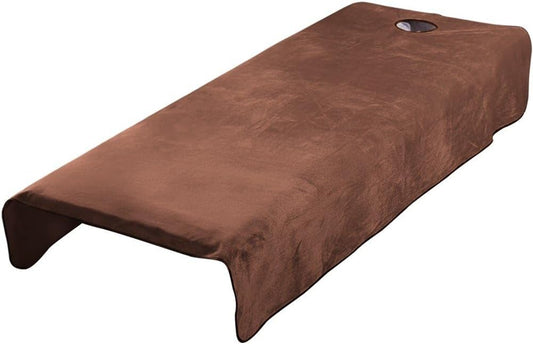 Massage Table Sheet with Face Hole, Washable Soft Beauty Couch Cover, Professional Salon Spa Bed Cover for Massage Waxing, Plush Sheet