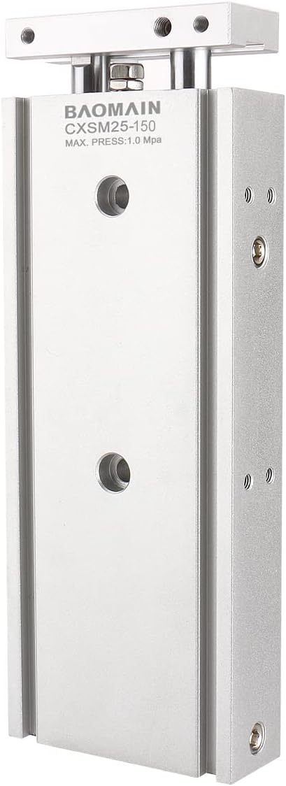 Baomain CXSM25x150 Double Rod Pneumatic Air Cylinder,0.98 inch(25 mm),Stroke 5.9 inch(150 mm), Double-Acting,Aluminum Body for Industrial Automation