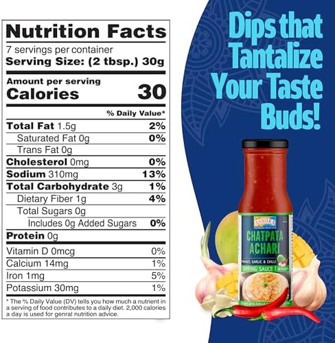 Ashoka Since 1932 | Tangy Pickle | Dipping & Wing Sauce | Kosher Certified | Gluten-Free | Gourmet Vegan Sauce with Mango, Chili & Garlic Blend | 220 Grams
