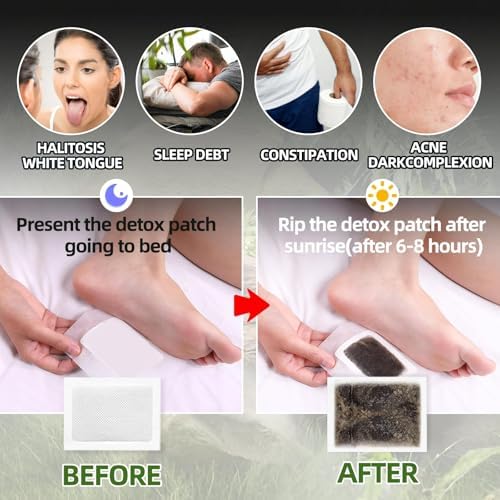 Foot Patches, Natural Ingredients Foot Care Patches with Bamboo Vinegar and Ginger Powder,Restful Sleep & Helps Remove Tension,Comfortable Adhesive & No Trace 20 Pack