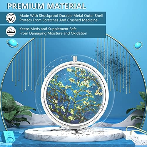 Pill Box 3 Compartment Small Pill Case,Portable for Pocket or Purse Pill Organizer Pill Container Holder to Hold Vitamins, Medication, Fish Oil and Supplements(3PCS)