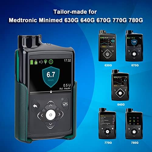 Insulin Pump Holder 360° Rotatable, Insulin Pump Case with Clip for Medtronic MiniMed 630G 640G 670G 770G, Sturdy and Durable Clip (Green)