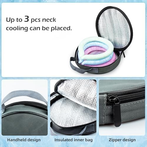 2PCS Neck Cooling Tube with Cold Insulated Bag,Reusable Ice Neck Cool Wearable Body Cooling Products for Summer Heat (Pink*2)