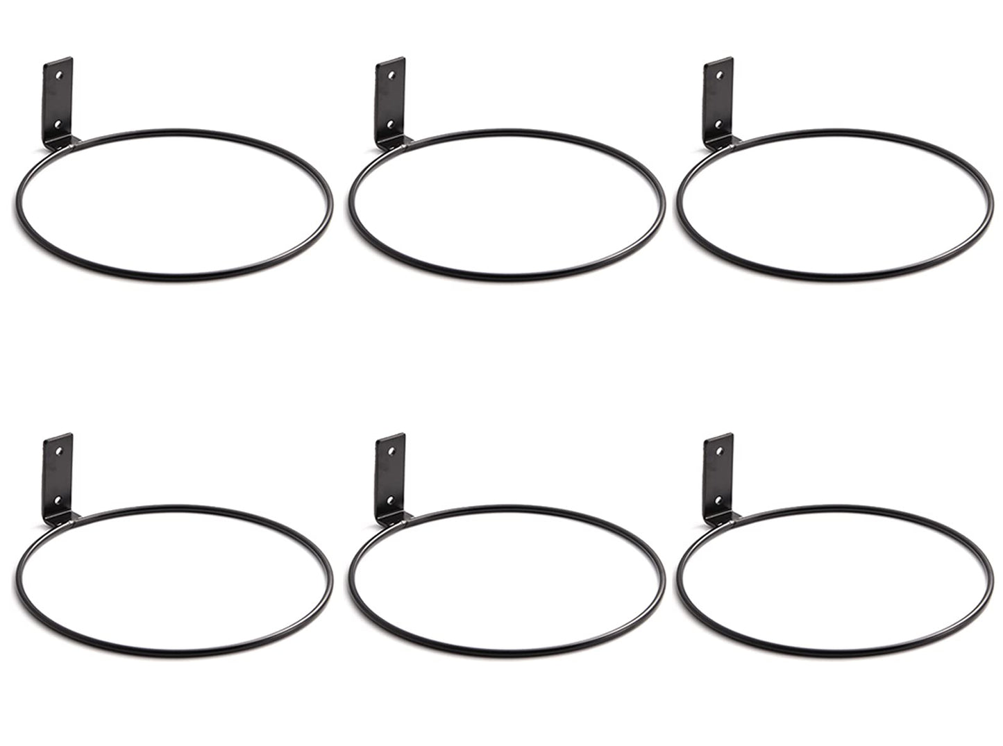 Plant Holder Ring 8 Inch Wall Mounted, 6 Pack Flower Pot Hangers Metal Plant Stand Hanging Bracket Basket Hooks