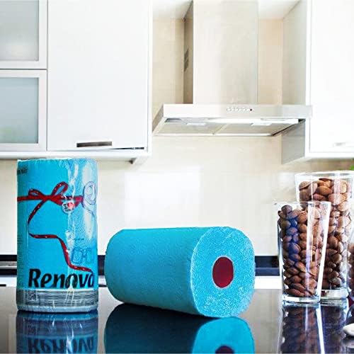 Renova 2 Ply Double Faced Red Label Paper Kitchen Towel, Blue