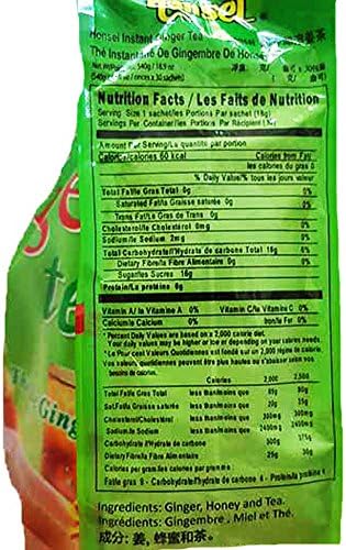 Honsei Instant Honey Ginger Tea (60 Sachets) 18G/0.63oz- 2Packs