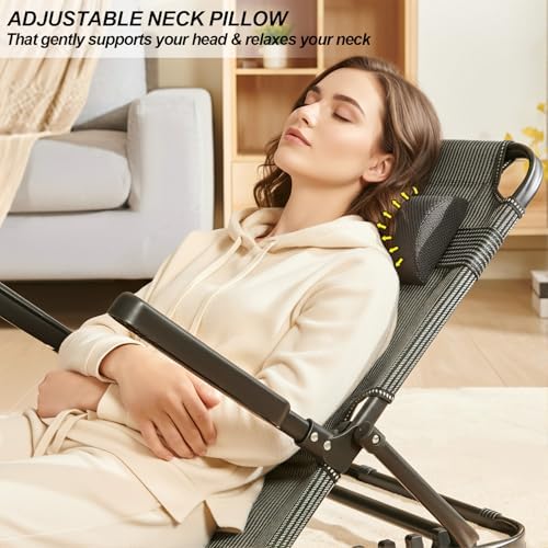 Adjustable Bed Backrest, 6-Position Lifting Back Rest Support with Headrest Pillow, Sit-up Folding Wedge for Reading, Resting, Elderly and Patient Care, Blue