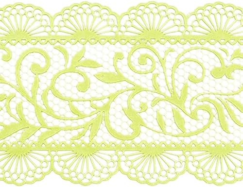 Large Pre-Made Ready to Use Edible Cake Lace Scallop Trim Green 14-inch 10-Piece Set