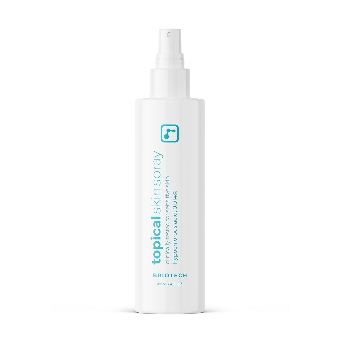 BRIOTECH Topical Skin Spray, Hypochlorous Acid Spray for Sensitive Skin, HOCl Facial Mist, Full Body Support Against Irritation, Calm Redness, Soothe Foot & Scalp, 4 oz